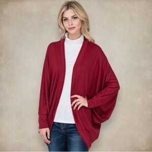 Elegant Maroon Women's Cardigan Sweater